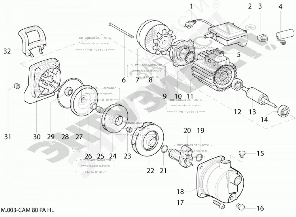 Запчасти для насоса поверхностного MARINA (SPERONI) CAM 80/РА - HL ...