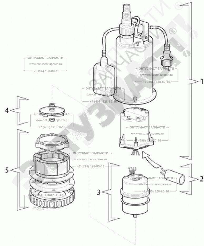 Запчасти для насоса погружного дренажного для грязной воды MARINA ...