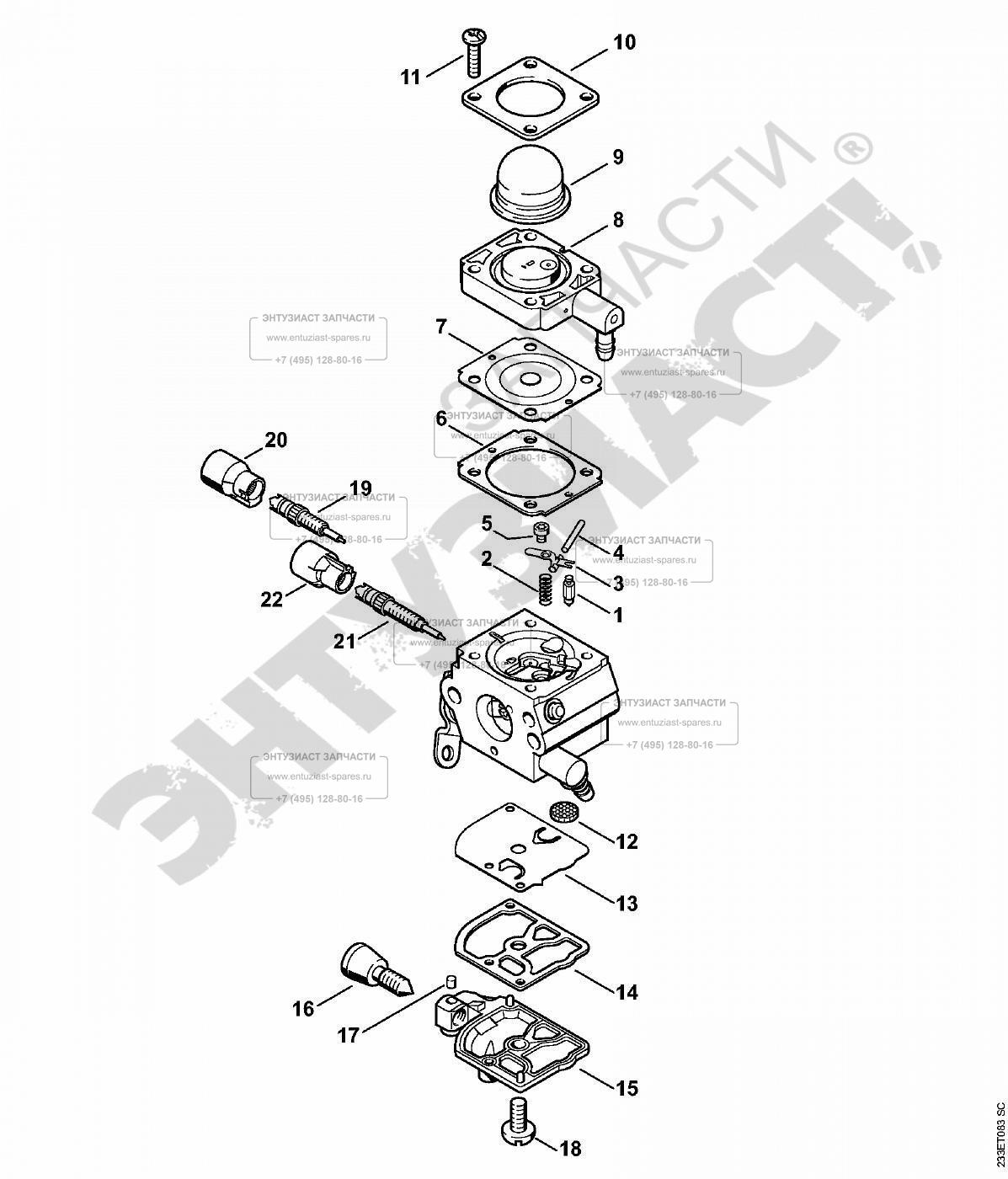 Stihl fs 55 карбюратор схема