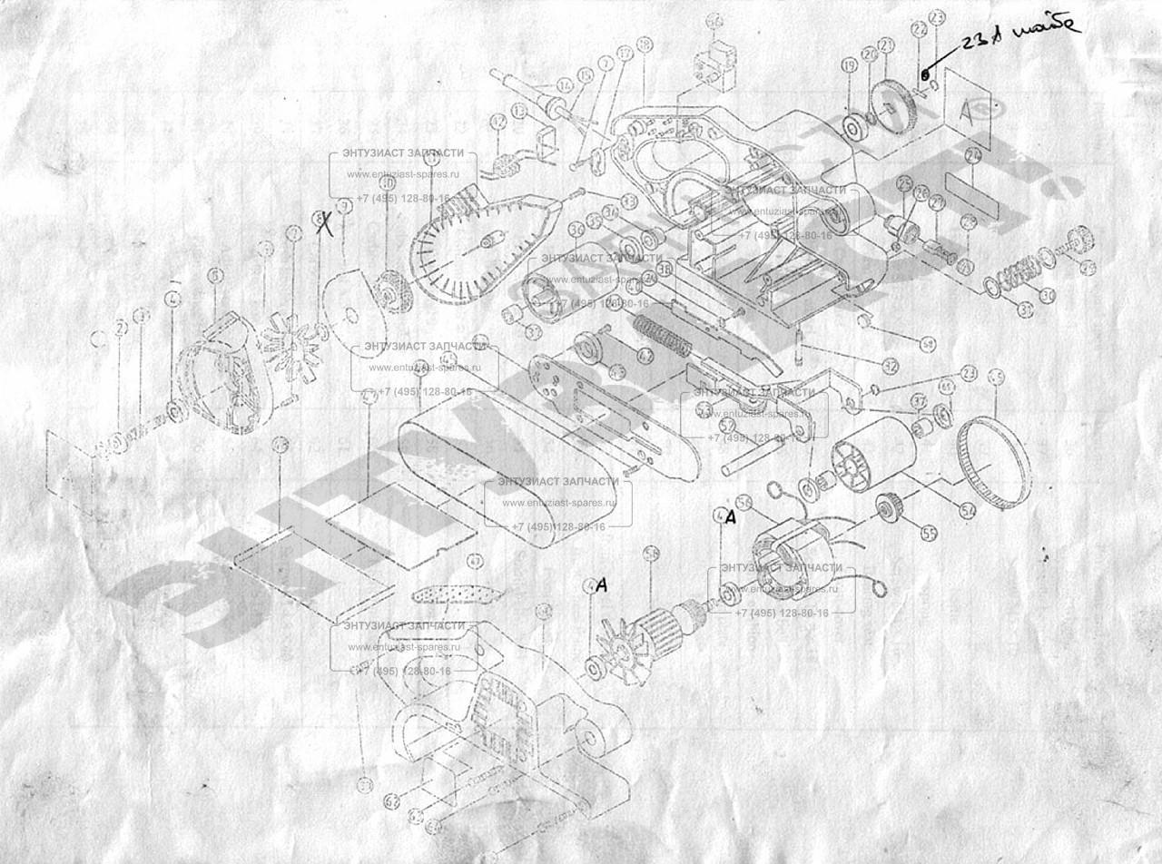 ЗАПЧАСТИ ДЛЯ МАШИНЫ ШЛИФОВАЛЬНОЙ ЛЕНТОЧНОЙ ЭЛЕКТРИЧЕСКОЙ URAGAN MSB-76-900 ( СХЕМА 1) | Все для ремонта инструментов и оборудования - entuziast-spares.ru