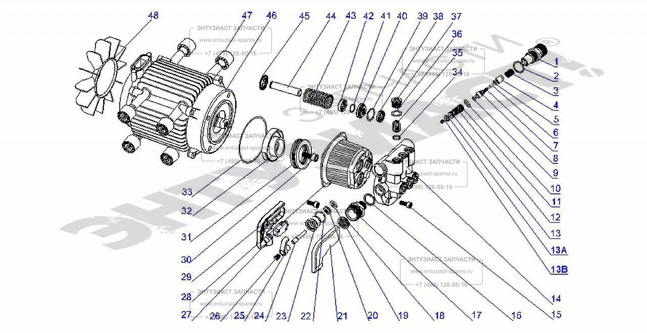 ЗАПЧАСТИ ДЛЯ АППАРАТА ВЫСОКОГО ДАВЛЕНИЯ ЭЛЕКТРИЧЕСКОГО ЗУБР АВД-П195  (НАСОС) | Все для ремонта инструментов и оборудования - entuziast-spares.ru